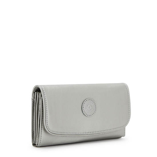 Kipling Money Land Metallic Snap Wallet Lommebok Sølv | NO 1036WN